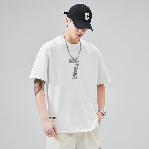 Melopridy Round Neck Printed Half Sleeve Pure Cotton Short Sleeve
