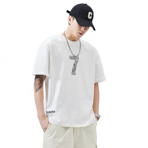 Melopridy Round Neck Printed Half Sleeve Pure Cotton Short Sleeve