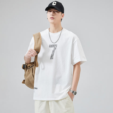 Melopridy Round Neck Printed Half Sleeve Pure Cotton Short Sleeve