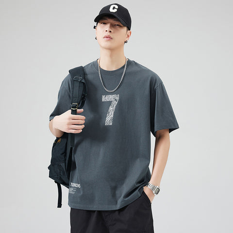 Melopridy Round Neck Printed Half Sleeve Pure Cotton Short Sleeve